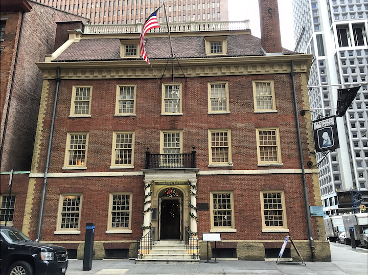 Fraunces Tavern is where George Washington and 185 friends celebrated the day the British left New York, ending America's first war, the American Revolution, on Nov. 25, 1783. 